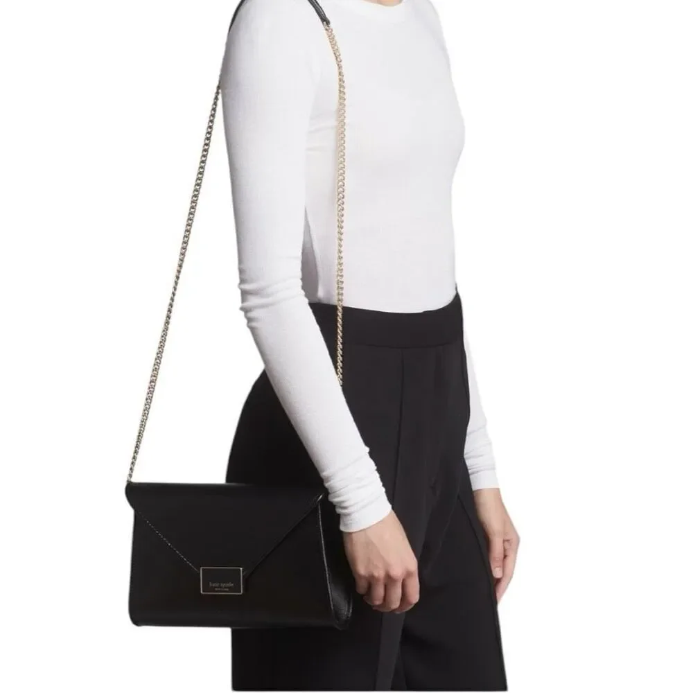 Kate Spade New York Anna Medium Envelope Leather Convertible Clutch - Picture 3 of 6